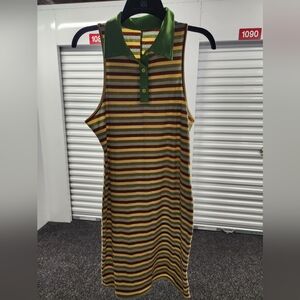 Ribbed Striped Tank Dress